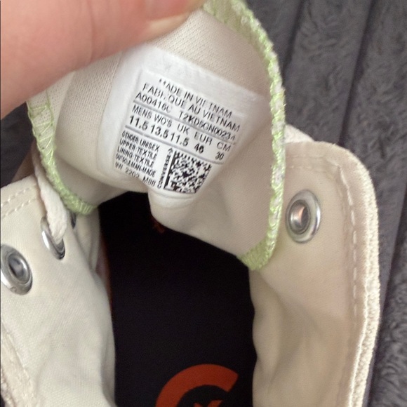 Men’s Converse Cream Glow in the Dark High-Tops with Neon Green Soles size 11.5 - Picture 15 of 15